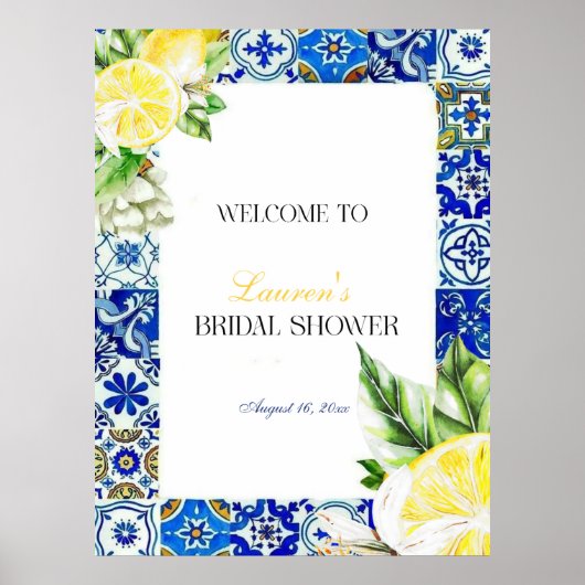 ブルータイル レモン イタリアン ブライダルシャワーのご案内 ポスター (正面)