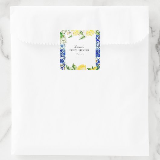 ブルータイル レモン イタリアン ブライダルシャワー スクエアシール (バッグ)