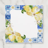 ブルータイル レモン イタリアン ブライダル シャワー ステッカー フェイバータグ (裏面)