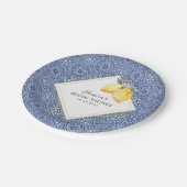 ブルータイル&レモン スペイン イタリアン ブライダルシャワー ペーパープレート (アングル)