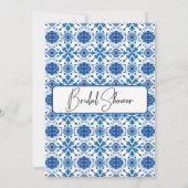 ブルータイル レモン テーマの結婚式前祝賀会 招待状 (裏面)