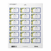 ブルータイル レモン ブライダルシャワーの返信先住所 ラベル (フルシート)