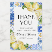 ブルータイル レモン ブライダルシャワーワインボトルラベル ワインラベル (シングルラベル)