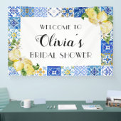 ブルータイル レモン ブライダルシャワー ウェルカムバナー 横断幕 (トレードショー)