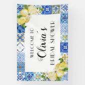 ブルータイル レモン ブライダルシャワー ウェルカムバナー 横断幕 (縦)