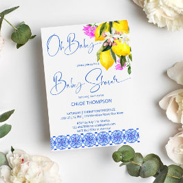 ブルータイル レモン ブーゲンビリア オー ベイビー シャワー 招待状