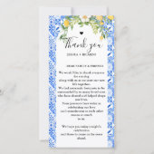 ブルータイル&レモ結婚ンのメニューとサンキューカード (正面)