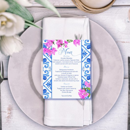 ブルータイルBougainvilleaメニュイタリアンーテンプレート