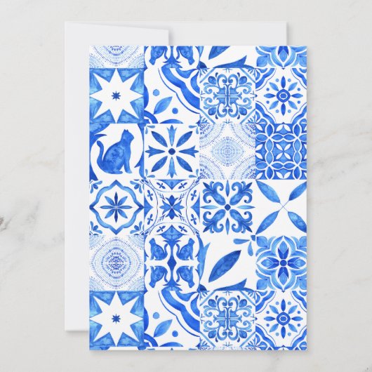 ブルータイルBougainvillea赤ちゃんエレガントシャワー 招待状 (裏面)