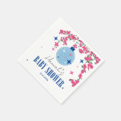 ブルータイルSantoriniギリシャ語/赤スペインのちゃんシャワー スタンダードカクテルナプキン (角)