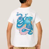 ブルータコクラケンオレンジピンク水色 Tシャツ (裏面)