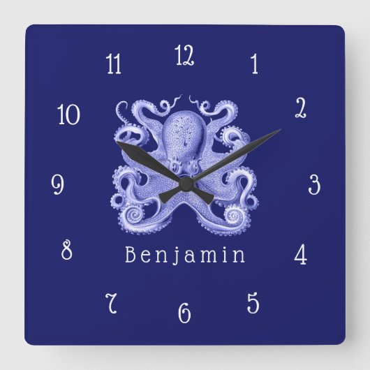 ブルータココースト航海のビーチハウス名 スクエア壁時計 (正面)