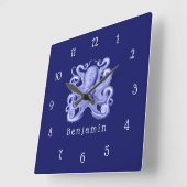 ブルータココースト航海のビーチハウス名 スクエア壁時計 (傾斜)