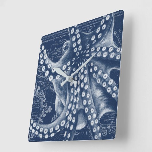 ブルータコヴィンテージマップシック スクエア壁時計 (傾斜)