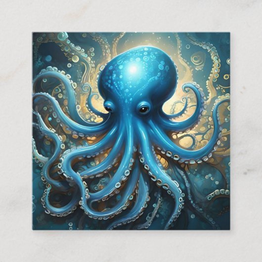 ブルータコ抽象芸術アクリルアート スクエア名刺 (正面)