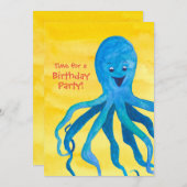 ブルータコ誕生日パーティーへの招待 招待状 (正面/裏面)