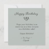 ブルータコ飾子供の誕生日ケーキ カード (裏面)