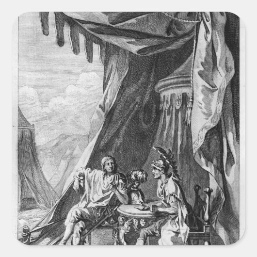 ブルータスのテントの中のブルータスとカシウス スクエアシール (正面)