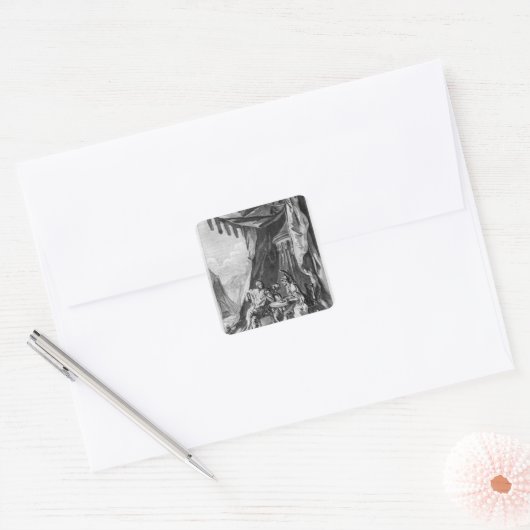 ブルータスのテントの中のブルータスとカシウス スクエアシール (封筒)