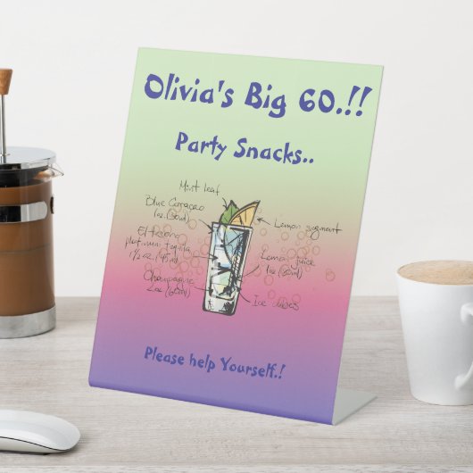 ブルータホー誕生日パーティスナック 台座サイン (インサイチュ)