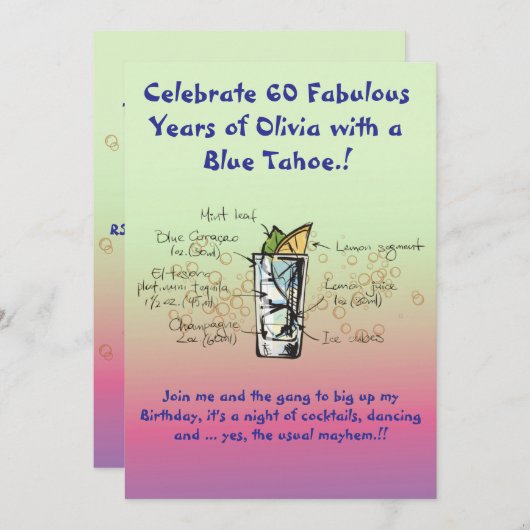 ブルータホー誕生日パーティーへの招待 招待状 (正面/裏面)