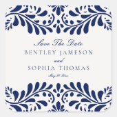 ブルータラバータイルスペインのフェスタ結婚の封筒 スクエアシール (正面)