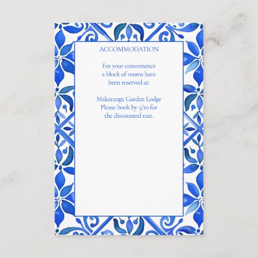 ブルータラベラのタイルヴィンテージメキシ結婚カン詳細 エンクロージャーカード (裏面)