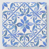 ブルータラベラスペインのタイル結婚式の引き出物 ストーンコースター (正面)