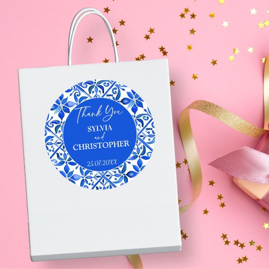 ブルータラベラスペインのタイル結婚式の引き出物 ラウンドシール
