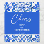 ブルータラベラスペインのタイル結婚式の引き出物 ワインラベル (シングルラベル)