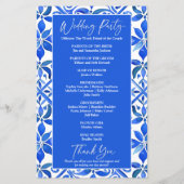 ブルータラベラスペインのタイル結婚式プログラム (裏面)