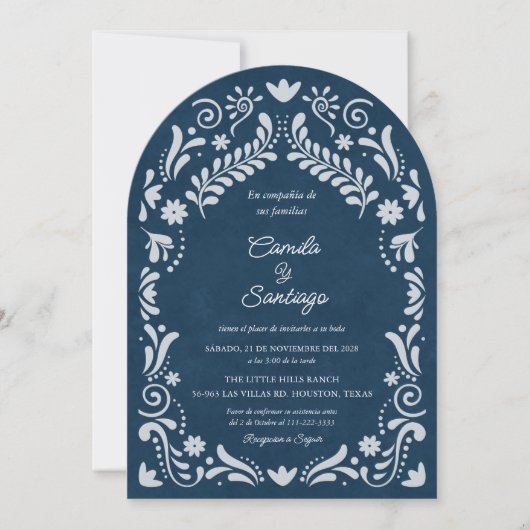 ブルータラベラスペインのメキシカン結婚アルチ 招待状 (正面)