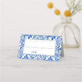 ブルータラベラスペインのヴィンテージ結婚タイル プレイスカード (正面)