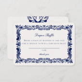 ブルータラベラタイルおむつラッフル招待状インサート エンクロージャーカード (正面/裏面)