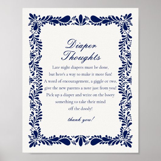 ブルータラベラタイルおむつ思考ベビーシャワー ポスター (正面)