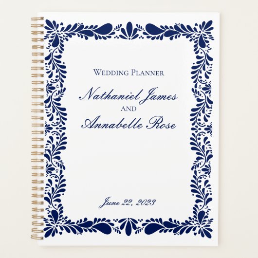 ブルータラベラタイルスペインのフィエスタ結婚フローラ プランナー手帳 (正面)