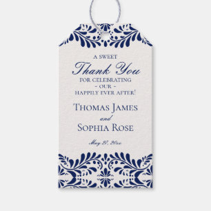 ブルータラベラタイルフィエスタウェディングパーティーの好意 ギフトタグ