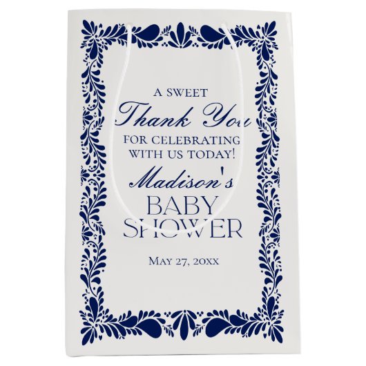 ブルータラベラタイルフィエスタベビーシャワーウィーズ ミディアムペーパーバッグ (正面)