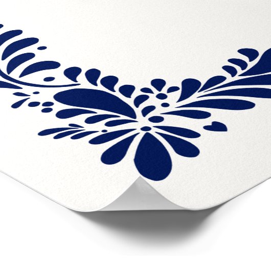 ブルータラベラタイルフィエスタベビーシャワーウェルカム ポスター (角)