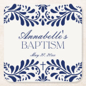 ブルータラベラタイルフィスペインのエスタバプテスマ スクエアペーパーコースター (正面)