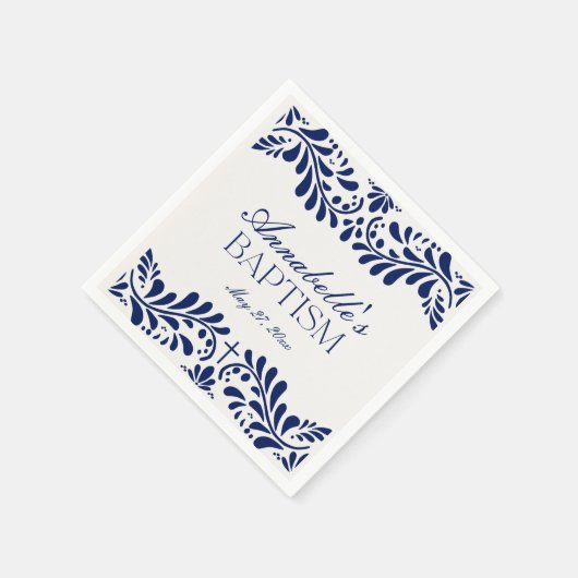 ブルータラベラタイルフィスペインのエスタバプテスマ スタンダードカクテルナプキン (角)