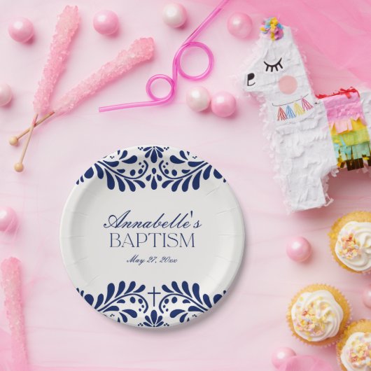 ブルータラベラタイルフィスペインのエスタバプテスマ ペーパープレート (パーティー)