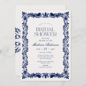 ブルータラベラタイルフィスペインのエスタブライダルシャワー 招待状 (正面/裏面)
