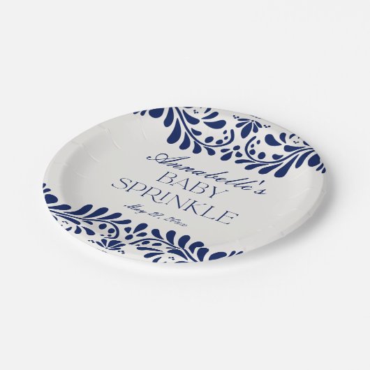 ブルータラベラタイルフィスペインのエスタベビースピンクル ペーパープレート (アングル)