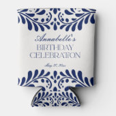 ブルータラベラタイルフィスペインのエスタ誕生日の好意 缶クーラー (正面)