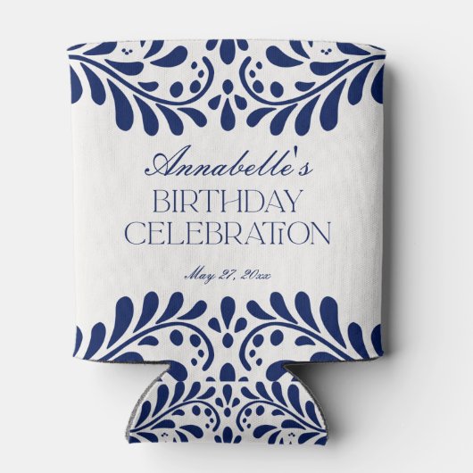 ブルータラベラタイルフィスペインのエスタ誕生日の好意 缶クーラー (裏面)