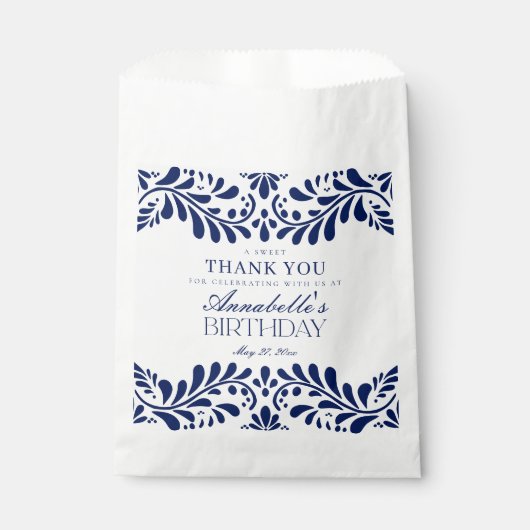 ブルータラベラタイルフィスペインのエスタ誕生日デザート フェイバーバッグ (正面)