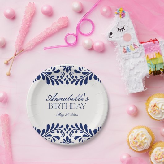 ブルータラベラタイルフィスペインのエスタ誕生日 ペーパープレート (パーティー)