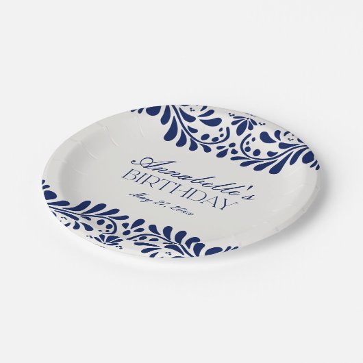 ブルータラベラタイルフィスペインのエスタ誕生日 ペーパープレート (アングル)