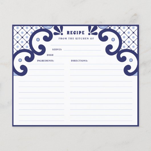 ブルータラベラメキシコタイル |レシピカード (正面)